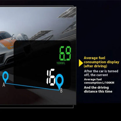 Car Mounted HUD Head Up Display Fuel Consumption Voltage Projector