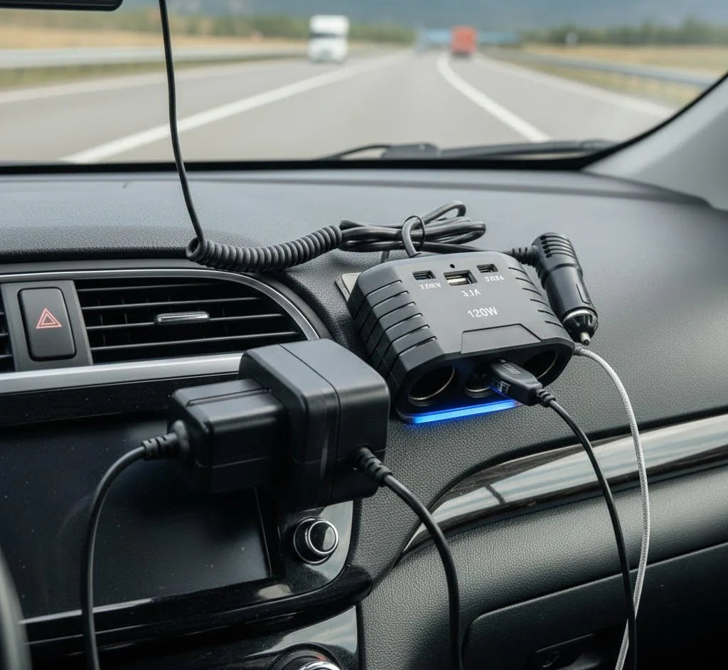 Type-C + USB Multi Socket Car Charger